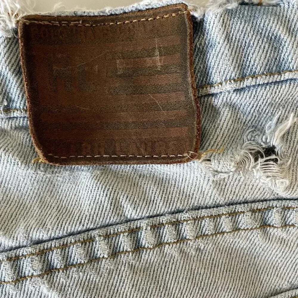 Vintage Ralph Lauren Polo Jeans Co Wide Leg Y2K Skate Destroyed 36x26 Loose Fit